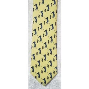 Men's Necktie Novelty Yellow Golf Golfer 3.25"W 60"L TUCCI Silk B23